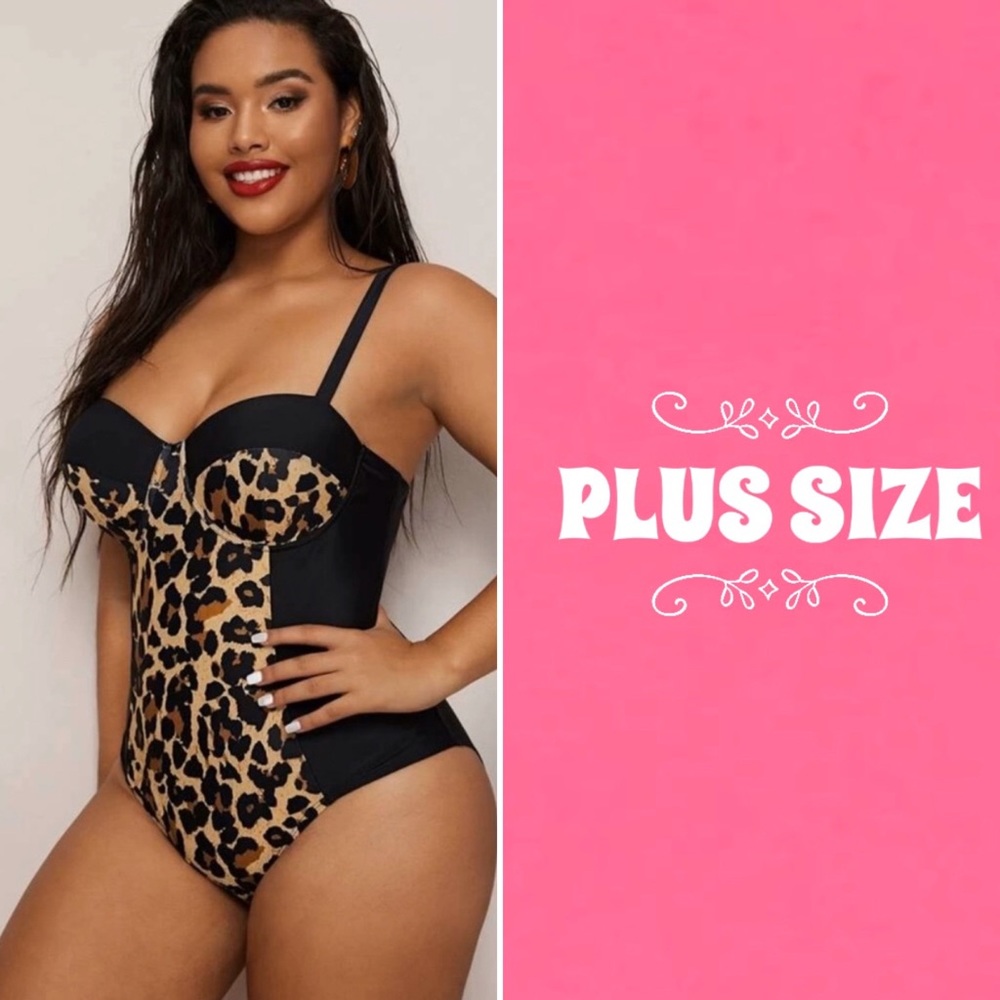 PLUS SIZE  Leopard Swimsuit